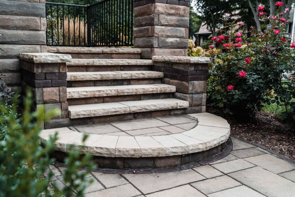 Outdoor steps on yard